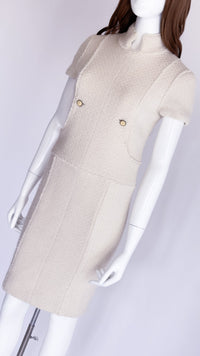 CHANEL 04A Ivory Wool Angora Tweed Dress 36 シャネル アイボリー ウール アンゴラ ツイード ワンピース 即発
