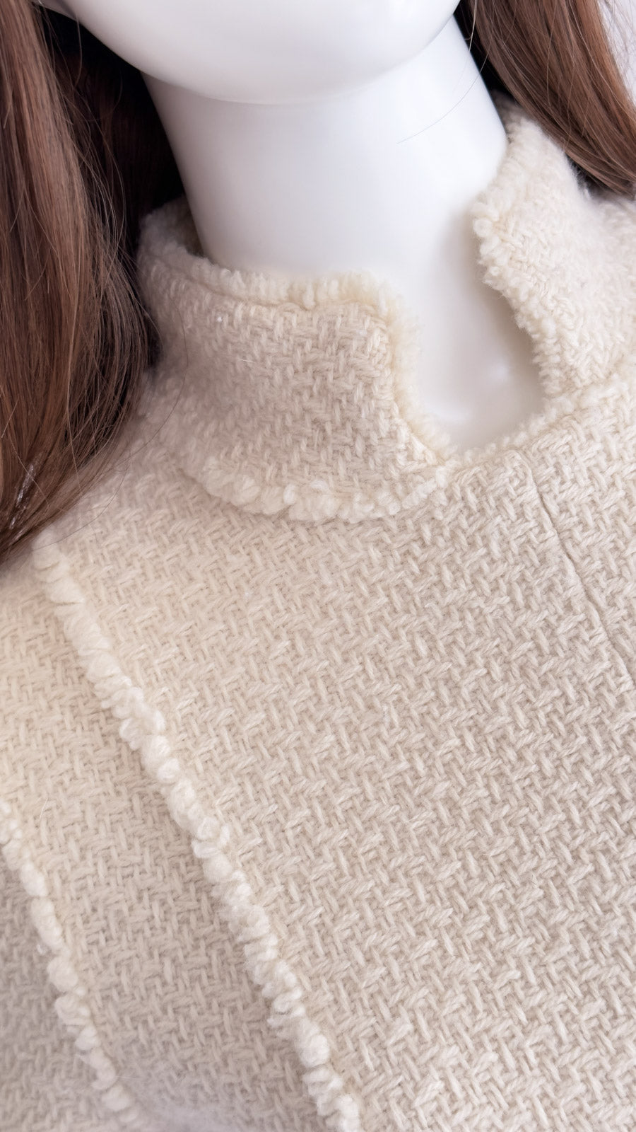 CHANEL 04A Ivory Wool Angora Tweed Dress 36 シャネル アイボリー ウール アンゴラ ツイード ワンピース 即発