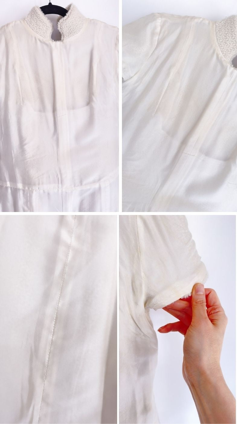 CHANEL 04A Ivory Wool Angora Tweed Dress 36 シャネル アイボリー ウール アンゴラ ツイード ワンピース 即発