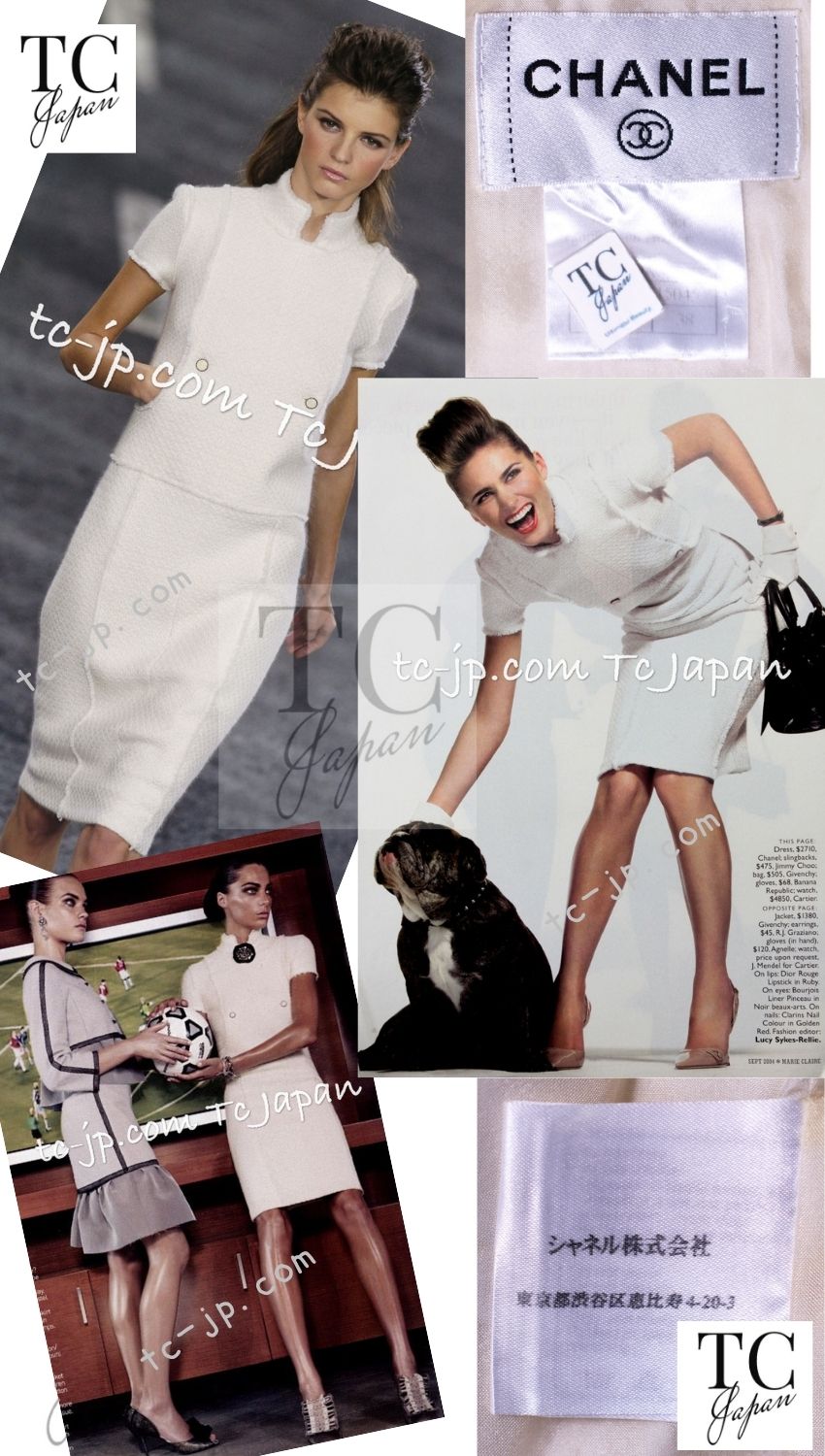 CHANEL 04A Ivory Wool Angora Tweed Dress 36 シャネル アイボリー ウール アンゴラ ツイード ワンピース 即発