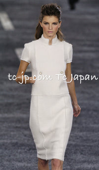CHANEL 04A Ivory Wool Angora Tweed Dress 36 シャネル アイボリー ウール アンゴラ ツイード ワンピース 即発