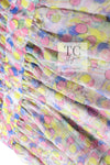 CHANEL 11C Yellow Pink Blue Pretty CC Mark Silk Dress 34 シャネル イエロー ピンク ブルー 水玉 ココマーク シルク ワンピース 即発