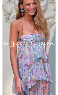 CHANEL 11C Yellow Pink Blue Pretty CC Mark Silk Dress 34 42 シャネル イエロー ピンク ブルー 水玉 ココマーク シルク ワンピース 即発 - TC JAPAN