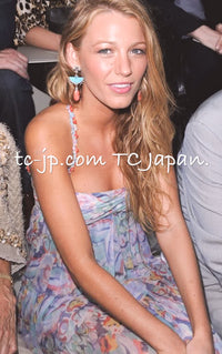 CHANEL 11C Yellow Pink Blue Pretty CC Mark Silk Dress 34 42 シャネル イエロー ピンク ブルー 水玉 ココマーク シルク ワンピース 即発 - TC JAPAN