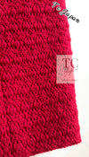 CHANEL 14PF Red Fringe Leather Trim Wool Tweed Dress 34 シャネル レッド フリンジ レザー トリミング ウール ツイード ワンピース 即発