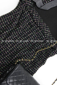 CHANEL 13S Black Multicolor Bolero Mesh Dress 36 38 シャネル ブラック マルチカラー ボレロ メッシュ ワンピース