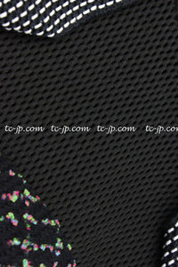 CHANEL 13S Black Multicolor Bolero Mesh Dress 36 38 シャネル ブラック マルチカラー ボレロ メッシュ ワンピース