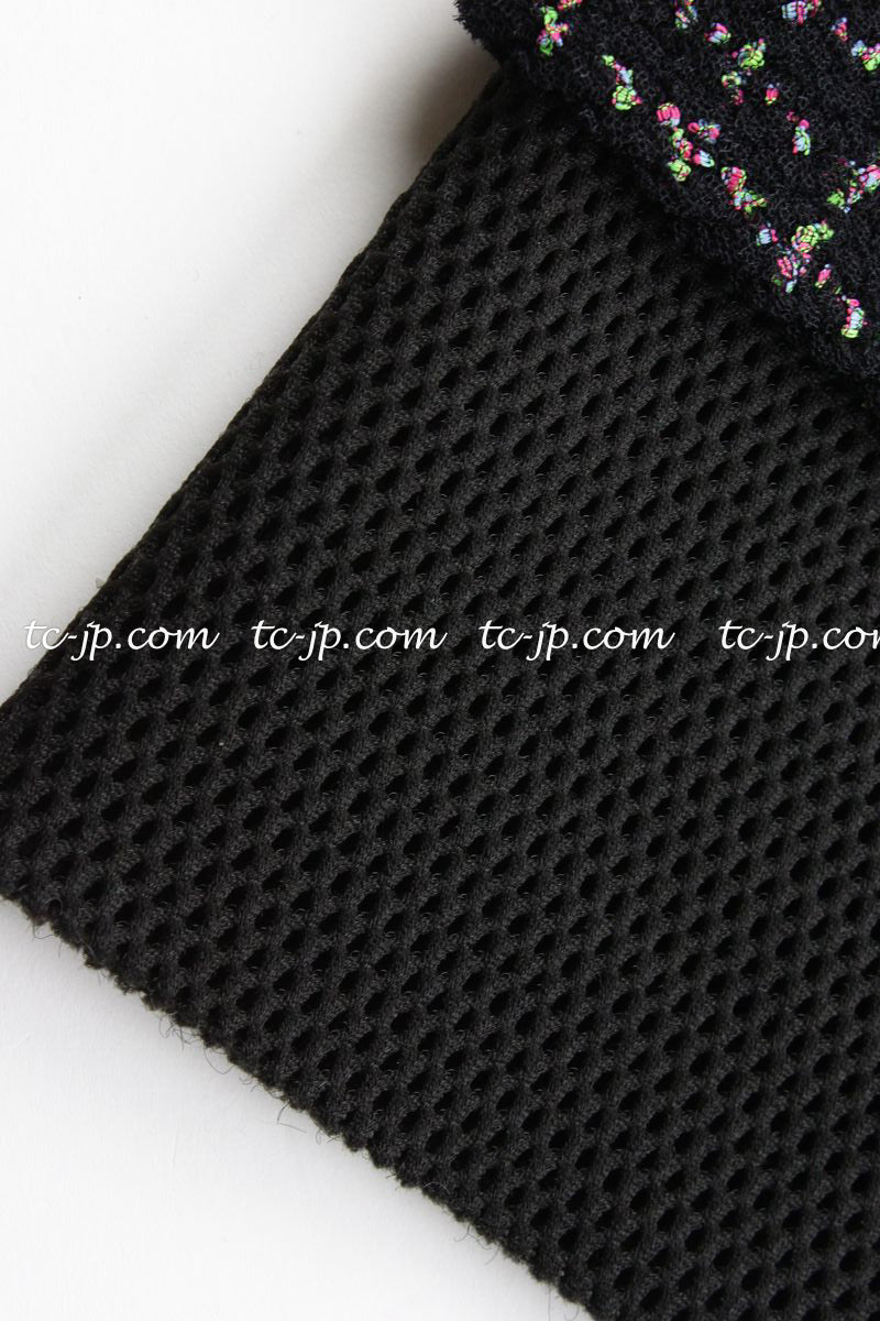CHANEL 13S Black Multicolor Bolero Mesh Dress 36 38 シャネル ブラック マルチカラー ボレロ メッシュ ワンピース