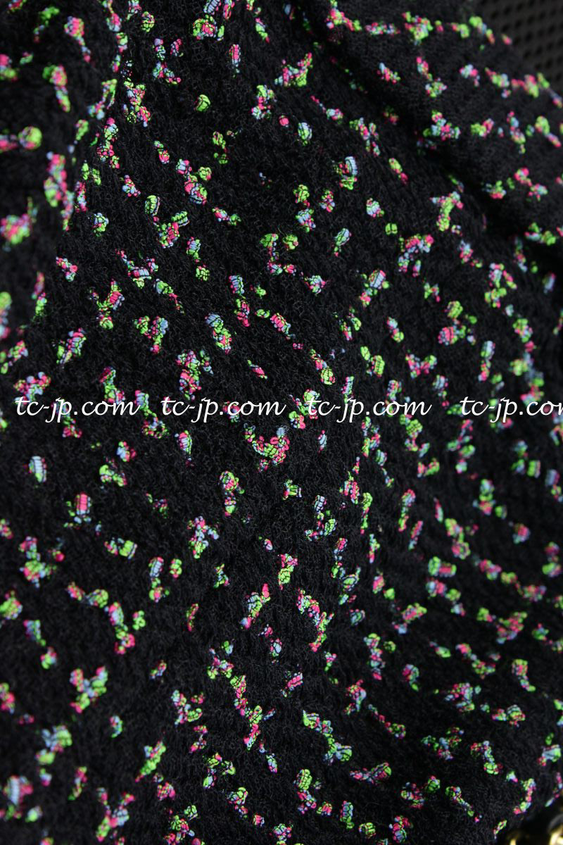 CHANEL 13S Black Multicolor Bolero Mesh Dress 36 38 シャネル ブラック マルチカラー ボレロ メッシュ ワンピース