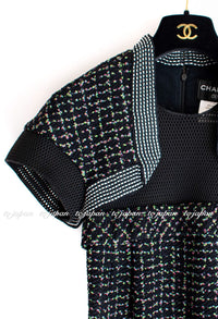 CHANEL 13S Black Multicolor Bolero Mesh Dress 36 38 シャネル ブラック マルチカラー ボレロ メッシュ ワンピース