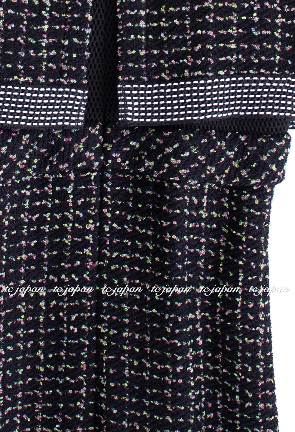 CHANEL 13S Black Multicolor Bolero Mesh Dress 36 38 シャネル ブラック マルチカラー ボレロ メッシュ ワンピース