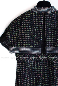 CHANEL 13S Black Multicolor Bolero Mesh Dress 36 38 シャネル ブラック マルチカラー ボレロ メッシュ ワンピース