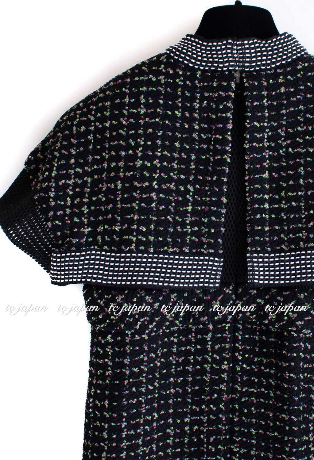 CHANEL 13S Black Multicolor Bolero Mesh Dress 36 38 シャネル ブラック マルチカラー ボレロ メッシュ ワンピース