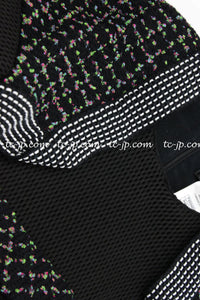 CHANEL 13S Black Multicolor Bolero Mesh Dress 36 38 シャネル ブラック マルチカラー ボレロ メッシュ ワンピース