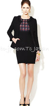 CHANEL 08A Navy Red Silk Tops Black Dress 36 シャネル ネイビー レッド シルク トップス ブラック ワンピース 即発