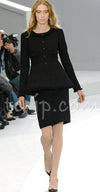CHANEL 08A Navy Red Silk Tops Black Dress 36 シャネル ネイビー レッド シルク トップス ブラック ワンピース 即発