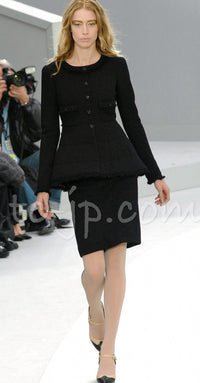 CHANEL 08A Navy Red Silk Tops Black Dress 36 シャネル ネイビー レッド シルク トップス ブラック ワンピース 即発