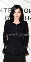 CHANEL 08A Navy Red Silk Tops Black Dress 36 シャネル ネイビー レッド シルク トップス ブラック ワンピース 即発