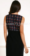CHANEL 08A Navy Red Silk Tops Black Dress 36 シャネル ネイビー レッド シルク トップス ブラック ワンピース 即発