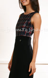 CHANEL 08A Navy Red Silk Tops Black Dress 36 シャネル ネイビー レッド シルク トップス ブラック ワンピース 即発