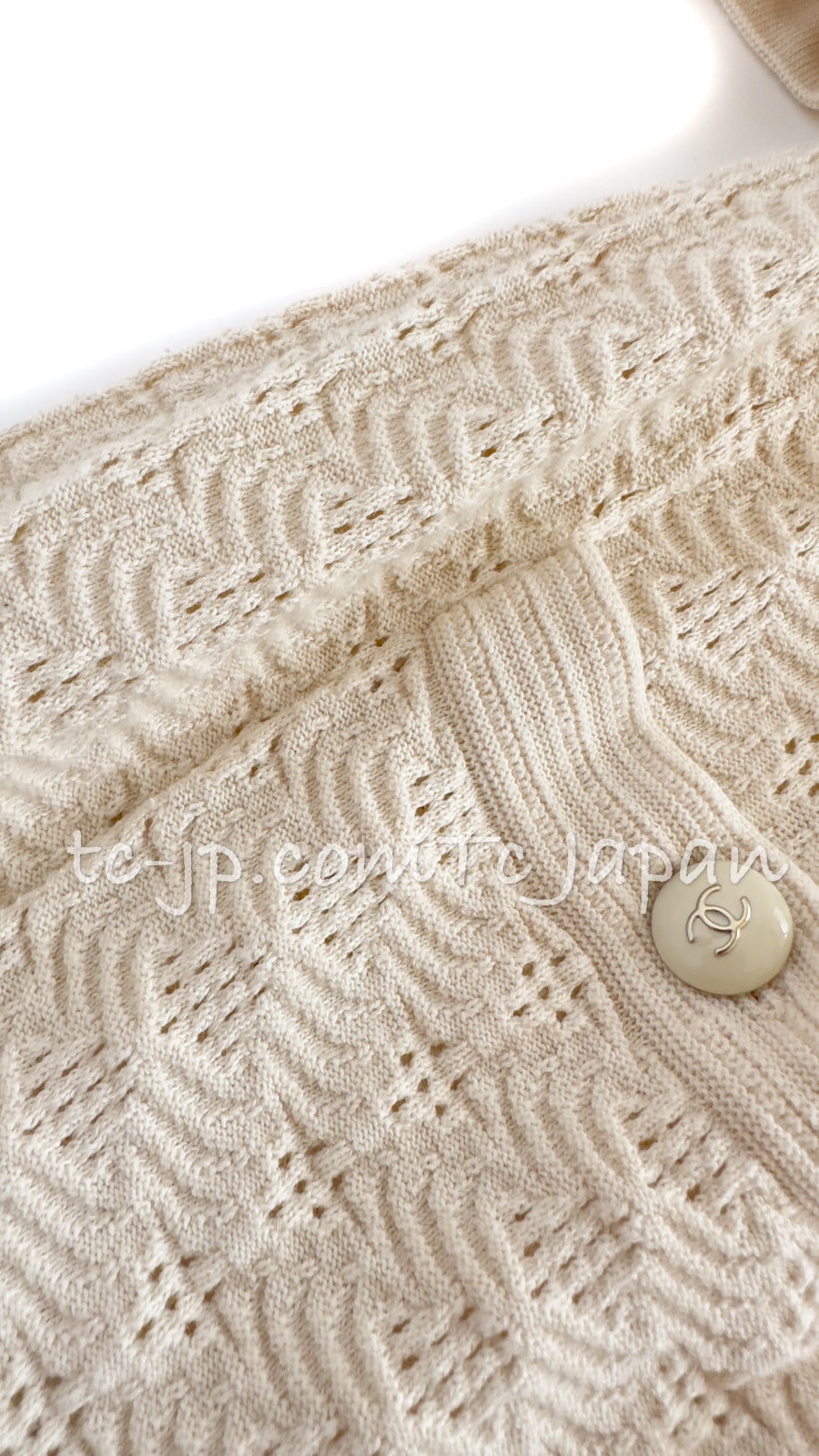 シャネル ワンピース CHANEL アイボリークリーム 春夏 サマー コットン