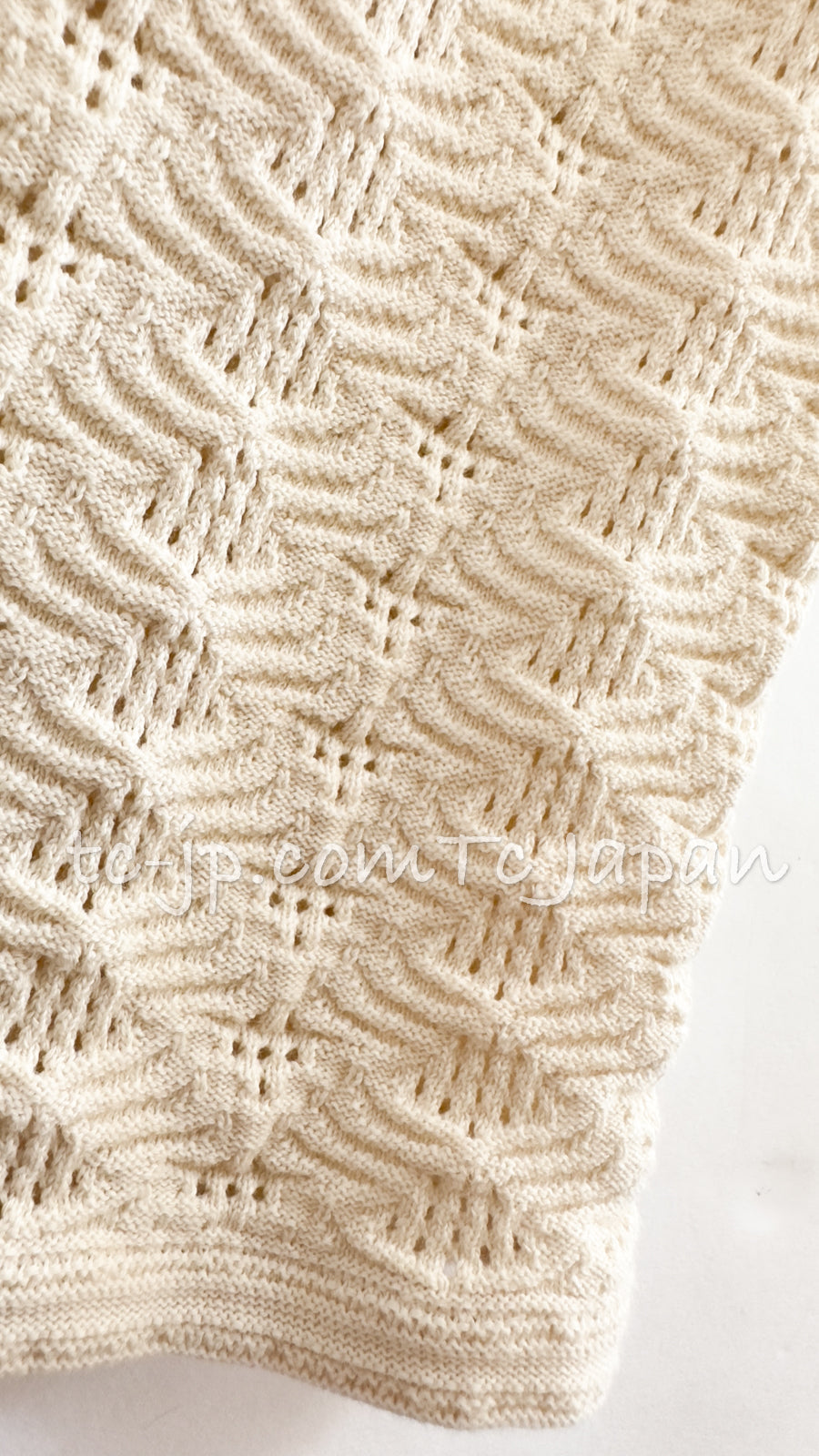 シャネル ワンピース CHANEL アイボリークリーム 春夏 サマー コットン