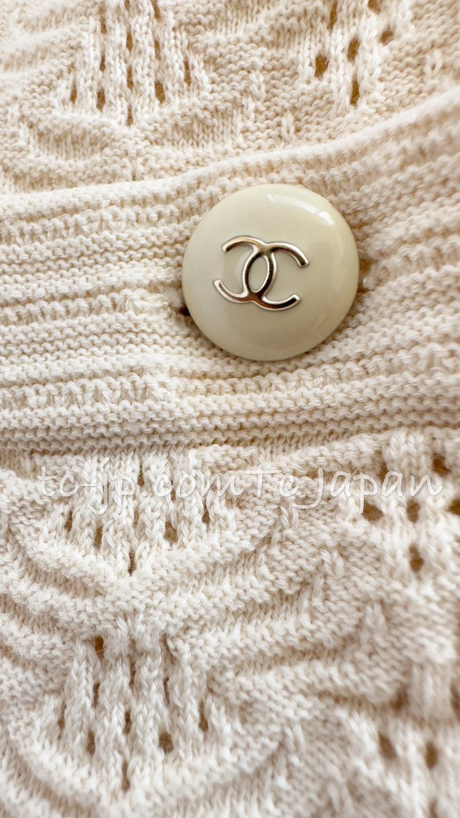 シャネル ワンピース CHANEL アイボリークリーム 春夏 サマー コットン