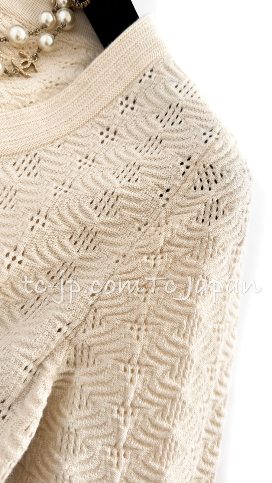 シャネル ワンピース CHANEL アイボリークリーム 春夏 サマー コットン