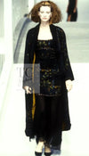 CHANEL 97A Black Green Watercolour Beaded Dress 34 36 シャネル ブラック グリーン CC ロゴ ビーズ装飾 ワンピース