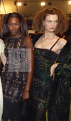 CHANEL 97A Black Green Watercolour Beaded Dress 34 36 シャネル ブラック グリーン CC ロゴ ビーズ装飾 ワンピース