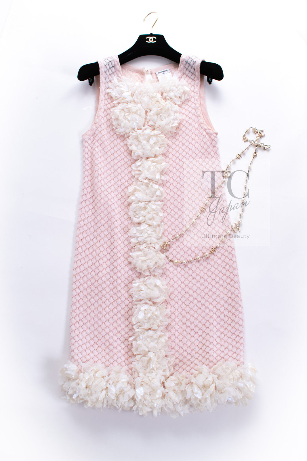 CHANEL 12S Pink Flower Cotton Dress 34 36 シャネル ピンク フラワー コットン ワンピース 即発