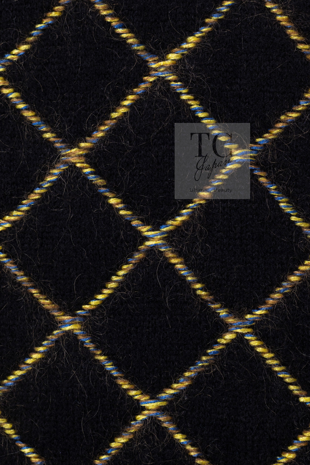 CHANEL 15A Black Yellow Gold Matelasse Quilted Silk Cashmere Mohair Knit Cardigan Dress 34 36 シャネル ブラック イエロー ゴールド マトラッセ キルティング シルク カシミヤ モヘヤ ニット カーディガン ワンピース 即発