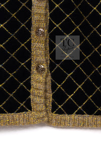 CHANEL 15A Black Yellow Gold Matelasse Quilted Silk Cashmere Mohair Knit Cardigan Dress 34 36 シャネル ブラック イエロー ゴールド マトラッセ キルティング シルク カシミヤ モヘヤ ニット カーディガン ワンピース 即発