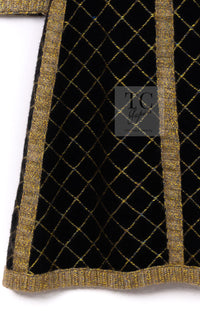 CHANEL 15A Black Yellow Gold Matelasse Quilted Silk Cashmere Mohair Knit Cardigan Dress 34 36 シャネル ブラック イエロー ゴールド マトラッセ キルティング シルク カシミヤ モヘヤ ニット カーディガン ワンピース 即発