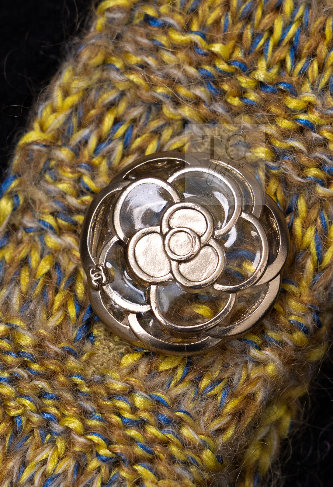 CHANEL 15A Black Yellow Gold Matelasse Quilted Silk Cashmere Mohair Knit Cardigan Dress 34 36 シャネル ブラック イエロー ゴールド マトラッセ キルティング シルク カシミヤ モヘヤ ニット カーディガン ワンピース 即発