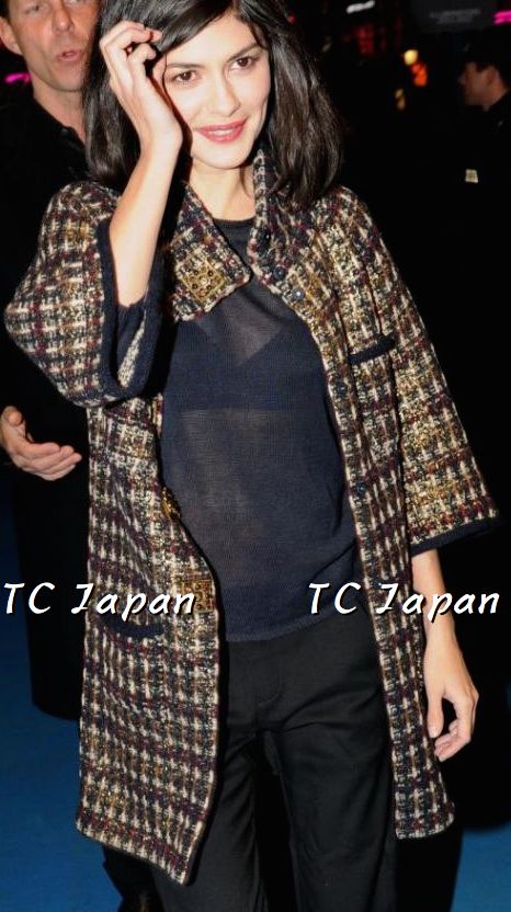 CHANEL 11PF Black Gold Metallic Cashmere Wool Knit Dress 36 シャネル ブラック ゴールド メタリック カシミア ウール ニット ワンピース 即発