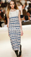 CHANEL 15C Camel Creme Pink Striped Knit Dress 42 シャネル キャメル クリーム ピンク ストライプ グリポワ ボタン ニット ワンピース 即発