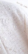 CHANEL 12S Creme Ivory Cotton Seashell Mosaic Decoration Jacket 40 42 シャネル クリーム アイボリー コットン 貝殻モザイク 装飾 ジャケット 即発