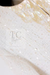 CHANEL 12S Creme Ivory Cotton Seashell Mosaic Decoration Jacket 40 42 シャネル クリーム アイボリー コットン 貝殻モザイク 装飾 ジャケット 即発
