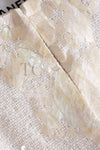CHANEL 12S Creme Ivory Cotton Seashell Mosaic Decoration Jacket 40 42 シャネル クリーム アイボリー コットン 貝殻モザイク 装飾 ジャケット 即発
