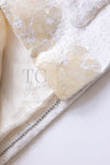 CHANEL 12S Creme Ivory Cotton Seashell Mosaic Decoration Jacket 40 42 シャネル クリーム アイボリー コットン 貝殻モザイク 装飾 ジャケット 即発