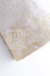 CHANEL 12S Creme Ivory Cotton Seashell Mosaic Decoration Jacket 40 42 シャネル クリーム アイボリー コットン 貝殻モザイク 装飾 ジャケット 即発