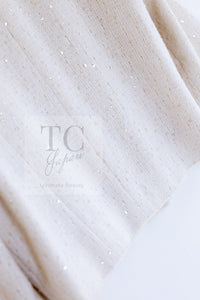 CHANEL 12S Creme Ivory Cotton Seashell Mosaic Decoration Jacket 40 42 シャネル クリーム アイボリー コットン 貝殻モザイク 装飾 ジャケット 即発