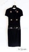CHANEL 11PF Black Wool Gripox Jewel Buttons Dress 34 シャネル ブラック グリポワ宝石装飾 ウール ワンピース 即発