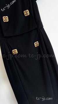 CHANEL 11PF Black Wool Gripox Jewel Buttons Dress 34 シャネル ブラック グリポワ宝石装飾 ウール ワンピース 即発