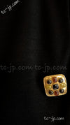 CHANEL 11PF Black Wool Gripox Jewel Buttons Dress 34 シャネル ブラック グリポワ宝石装飾 ウール ワンピース 即発