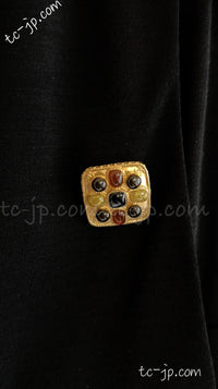 CHANEL 11PF Black Wool Gripox Jewel Buttons Dress 34 シャネル ブラック グリポワ宝石装飾 ウール ワンピース 即発