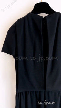 CHANEL 11PF Black Wool Gripox Jewel Buttons Dress 34 シャネル ブラック グリポワ宝石装飾 ウール ワンピース 即発