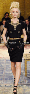 CHANEL 11PF Black Wool Gripox Jewel Buttons Dress 34 シャネル ブラック グリポワ宝石装飾 ウール ワンピース 即発