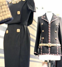 CHANEL 11PF Black Wool Gripox Jewel Buttons Dress 34 シャネル ブラック グリポワ宝石装飾 ウール ワンピース 即発